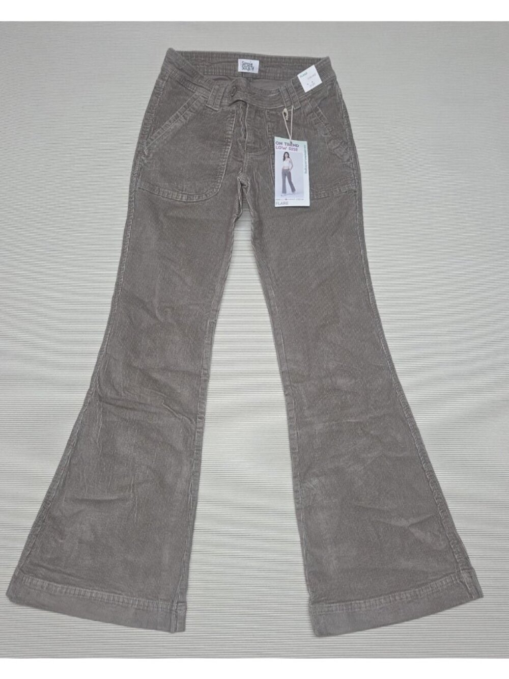 Simple Society Mushroom Corduroy Low Rise Flare Pants NEW Women Size 3/26
